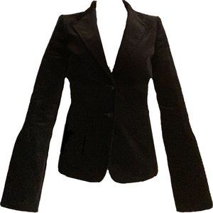 GUCCI by TOM FORD - BLACK VELVET Blazer Riding Jacket FW 2004 Size IT 42 / US 6